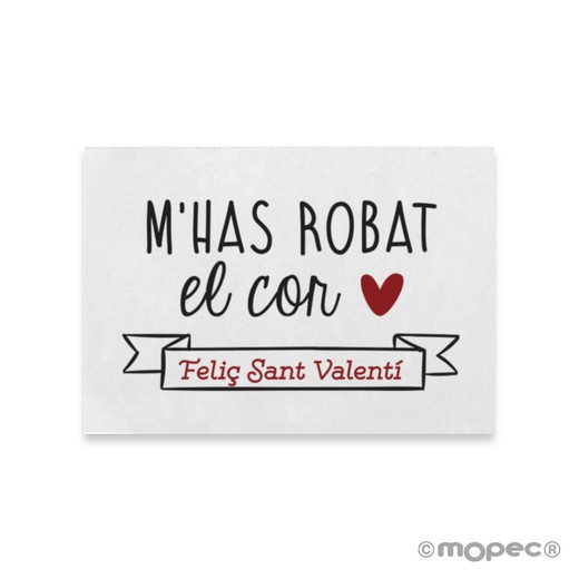 180 tarjetas precortadas para San Valentín, Me has robado el corazón