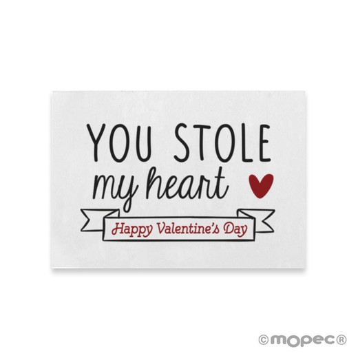 180 tarjetas precortadas para San Valentín, Me has robado el corazón