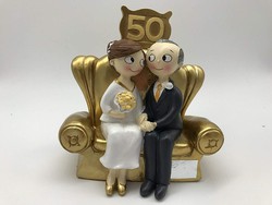 Mariage d'or 50e anniversaire avec plaque gravée