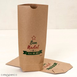 Bolsa Kraft Bon Nadal i Feliç Any Nou 12x22,5cm. min.25