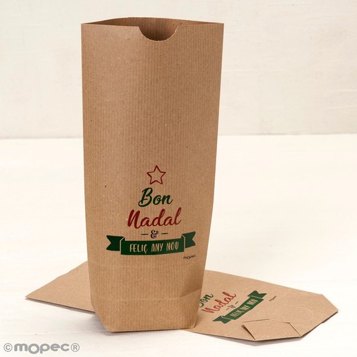 Bolsa Kraft Bon Nadal i Feliç Any Nou 12x22,5cm. min.25