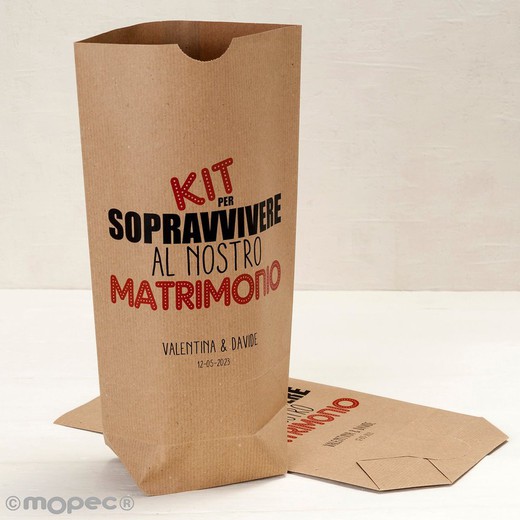 Bolsa Kraft Kit per sopravvivere ,rojo Personalizzabile