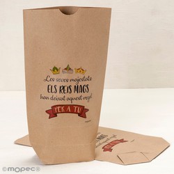 Bolsa Kraft S.S.M.M. els Reis Mags...18x32x7cm., min.25