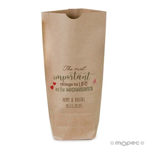 Bolsa Kraft The Important Things 12x22,5cm. min.25