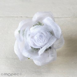 Broche camelia blanco 6,5x4cm, min.12