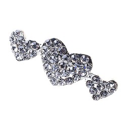 Broche strass 3 corazones, min.12