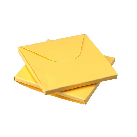 Caja amarilla 8x8x0,5cm min.25
