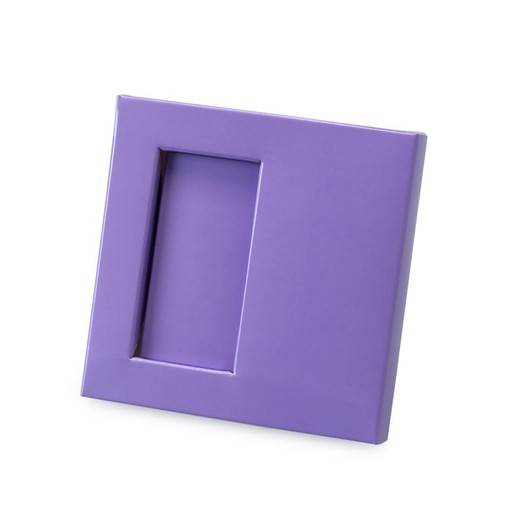 Caja marco 2 nap. charol lila 10x1,5x10cm min25