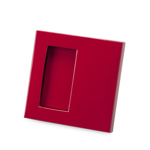 Caja marco 2 nap. charol roja 10x10x1,5cm min25
