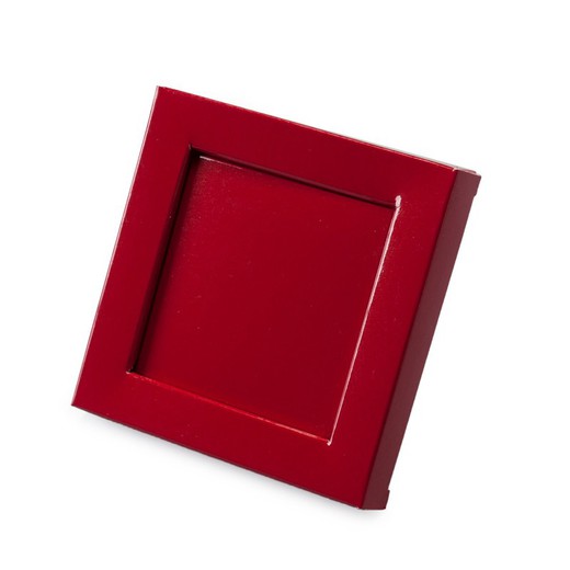 Caja marco charol roja 10x10x1,5cm min25