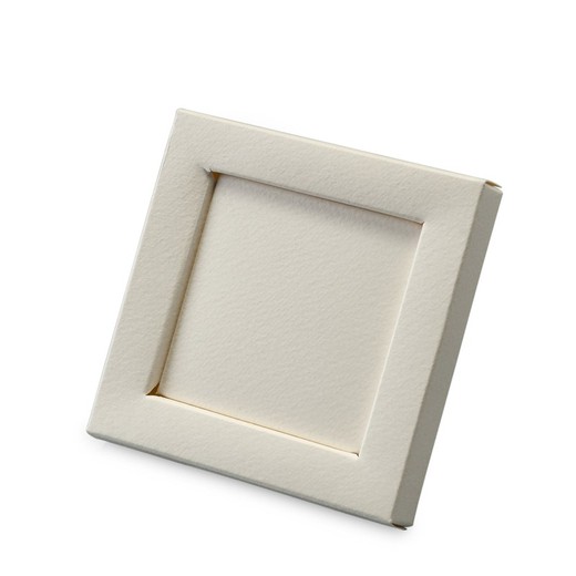 Caja marco marfil 10x10x1,5cm min25