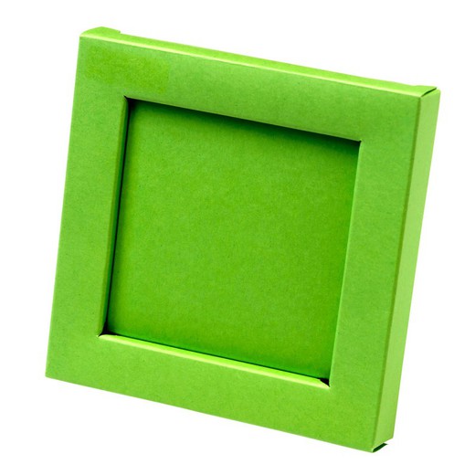 Caja marco verde pistacho 10x10x1,5cm min25