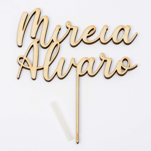 Cake topper 2 nombres 17cm. (altura) personalizado