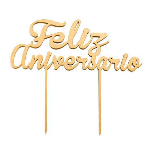 Cake topper de madera, Feliz Cumpleaños 13x21cm.,