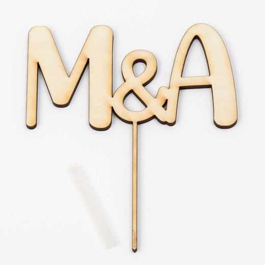 Cake topper iniciales 14cm. (altura) personalizado