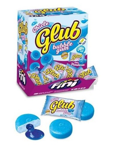 Chicle Glub Relleno Azul 200Uds Fini