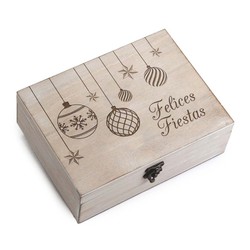 Cofre bolas personalizado Feliz Navidad 23x17cm.