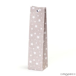 Estuche marrón con estrellas 14cm