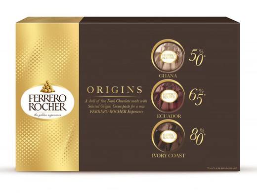 Bombones Ferrero Origins T-15. Bombones con chocolates premium Dark