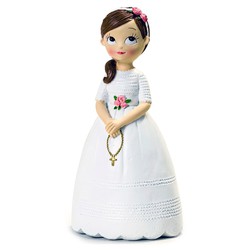 Figura niña Comunión con rosario 16,5cm.