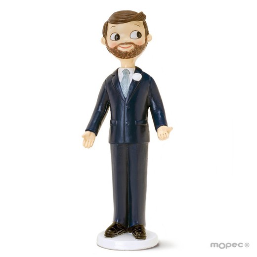 Figura pastel novio Pop&Fun con barba, 21cm.