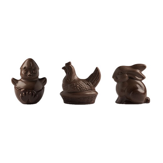 Figurines assorties chocolat noir 60gr (30un) par Simon Coll