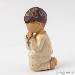 Imán/anilla de Niño de Comunión efecto madera, 5,5cm.