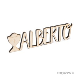 Letrero de madera cáliz personalizado 1 nombre