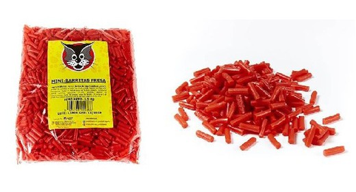 Mini Barritas Regaliz Fresa 1,5 Kg Saet