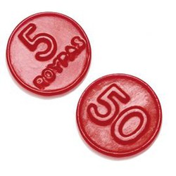 Monedas rojas fresa Roypas