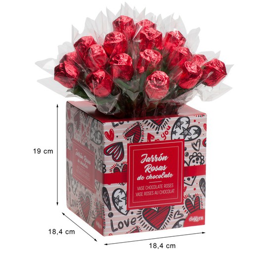 Bouquet 12 Roses en chocolat 8Uds Dekora