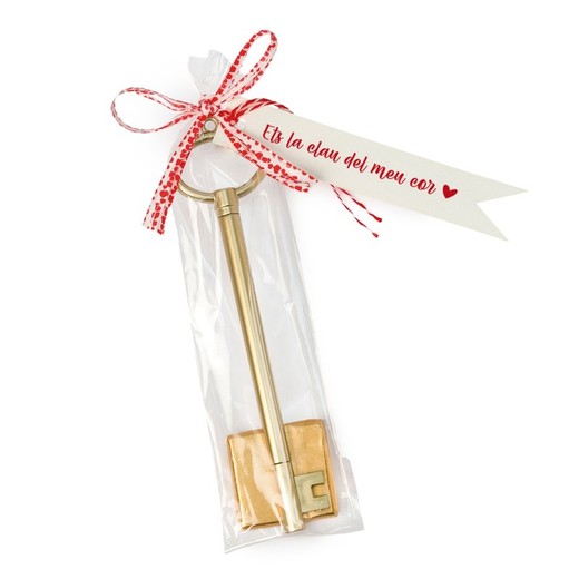 Rotulador llave dorada con tarjeta d´amor 1 napolitana