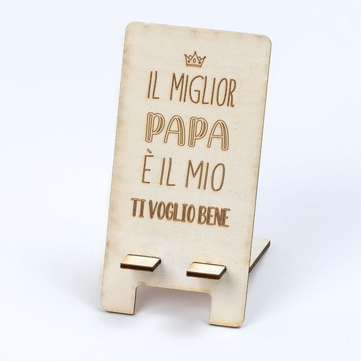 Soporte de madera para el móvil Il Miglior Papa