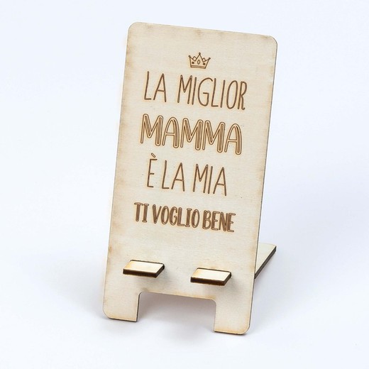 Soporte de madera para el móvil La Miglior Mamma