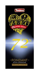 Choco 72% Zero Fondant 100Gr Torras Tablet