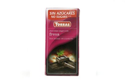 Tableta Choco Negro Y Fresas 75Gr Torras Sin Azúcar