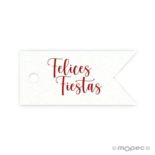 Tarjeta bandera Felices Fiestas 3,7x1,7cm min.77