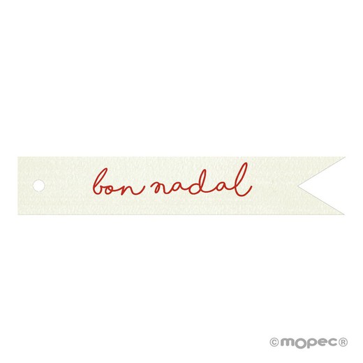 Tarjeta banderola Bon Nadal rojo 11x2cm.(preciox20u) min.20