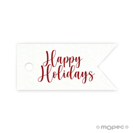 Tarjeta banderola Happy Holidays 3,7x1,7cm (preciox77u)