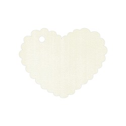 Tarjeta blanca corazón 5x4cm (preciox30u) min.30