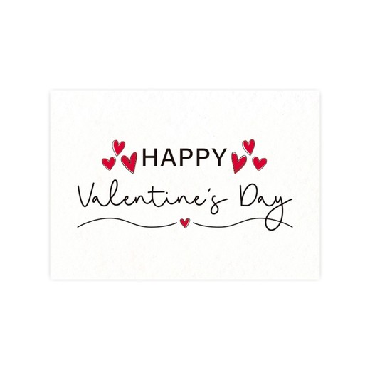 Tarjeta Happy Valentine's day 5x3,5cm.1hj=36u.min5