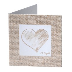 Tarjeta librito corazón color beige, preciox100uds