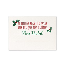 Tarjeta marca sitio Bon Nadal 7,4x5,2cm. 1hj=16u, min.5hj