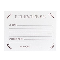 Tarjeta mensajes flores sin personal. CAT. 11x8,5cm.min.25