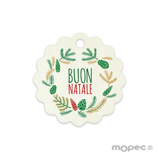 Tarjeta ondulada Buon Natale 4cm