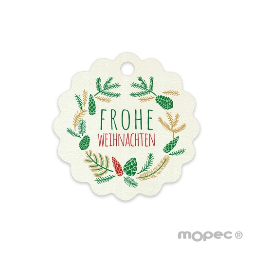 Tarjeta ondulada Orla Frohe Weihnachten 4cm