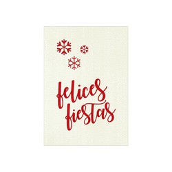 Tarjeta precortada copos, Felices Fiestas, 3,4x5cm.36xhj., min.5