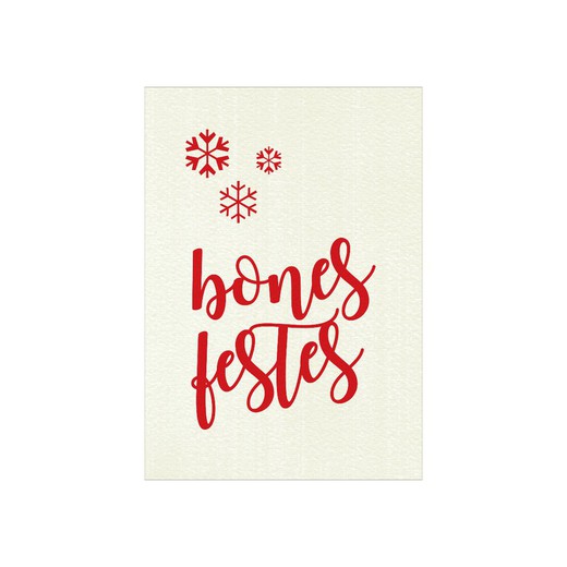 Tarjeta precortada copos,Bones Festes, 3,4x5cm.36xhj., min.5