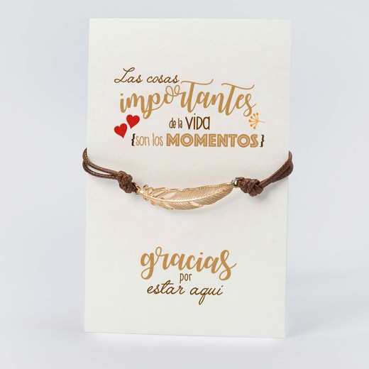 Tarjetón personalizado "Las Cosas..." y pulsera pluma