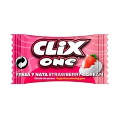 Chicle Clix Fresa y Nata (200 unidades). Chicle sin azúcar sabor a Fresa y Nata